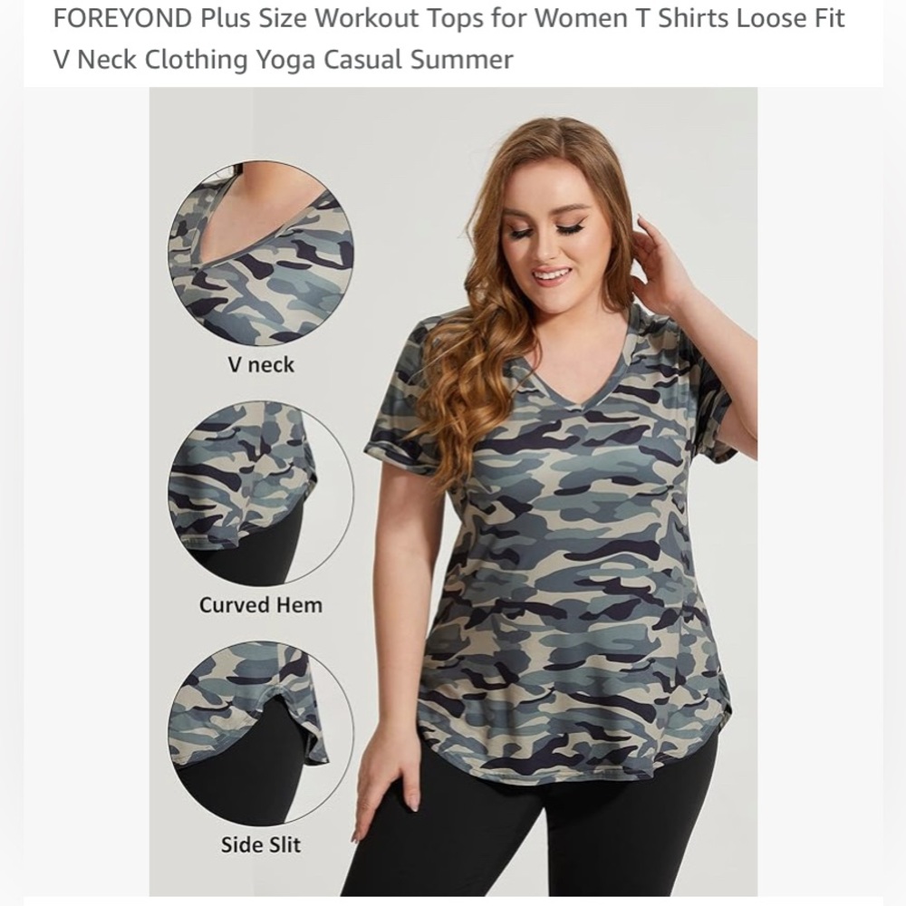 Lot 8 Plus size workout shirts 3X Loose Fit V Neck